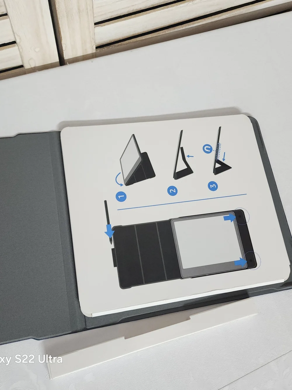Blue Fabric Folio Case - Protective Tablet Cover